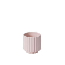 Load image into Gallery viewer, Pink ceramic Carmen pot with vertical ridged texture for plants