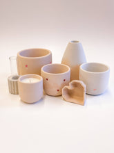 Load image into Gallery viewer, Pink Bow Planter With Drainage Hole: Raw Concrete 4&quot;
