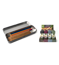 Load image into Gallery viewer, Seed &amp; Sprout gardening labeling set with metal tin containing bamboo plant stakes and colorful marker display