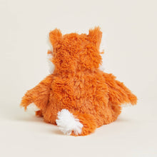Load image into Gallery viewer, Orange fox plush toy with fluffy fur and white tail tip shown from behind