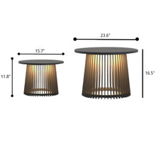 Load image into Gallery viewer, Metal Outdoor Table with Solar Lights