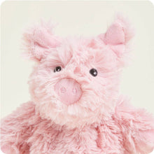 Load image into Gallery viewer, Pink fluffy pig stuffed animal toy with small ears and snout on white background