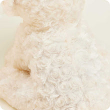 Load image into Gallery viewer, Cream colored curly plush dog stuffed animal with soft fluffy fur texture