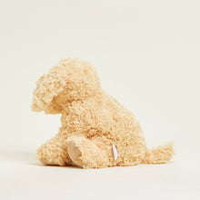 Load image into Gallery viewer, Golden plush teddy bear stuffed animal sitting against cream background