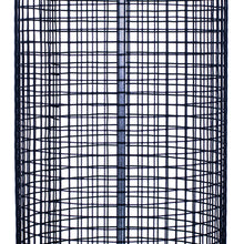 Load image into Gallery viewer, Dark metal mesh cylindrical bird feeder cage with fine grid pattern protective covering