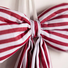 Load image into Gallery viewer, Candy Cane Red Fabric Bow