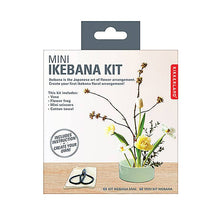 Load image into Gallery viewer, Mini Ikebana Kit packaging with flower frog, scissors, and sample arrangement display