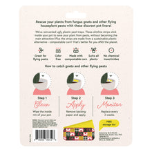 Load image into Gallery viewer, Compostable corn-based sticky trap strips for catching fungus gnats and flying houseplant pests