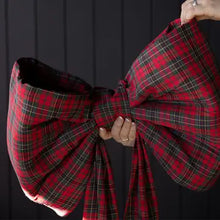 Load image into Gallery viewer, Oversized Plaid Red Bow