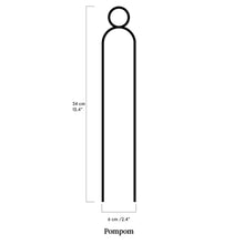 Load image into Gallery viewer, Gold metal plant stake with decorative pompom top, 34cm height with 6cm base