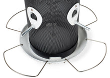 Load image into Gallery viewer, Heavy duty mesh metal bird feeder with white finish and wire hanger system