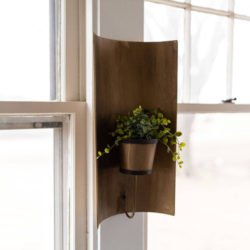 Brass Boho Decor Curved Wall Planter Pot Metal