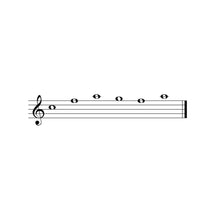 Load image into Gallery viewer, Musical staff notation showing seven whole notes in ascending scale pattern