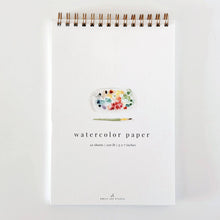 Load image into Gallery viewer, Emily Lex Studio spiral-bound watercolor paper pad with painted palette illustration, 5x7 inches