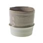 Load image into Gallery viewer, Two-toned ceramic Valley Pot with gray top and cream bottom sections
