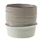 Load image into Gallery viewer, Valley Pot ceramic planter with two-tone brown and cream glazed finish