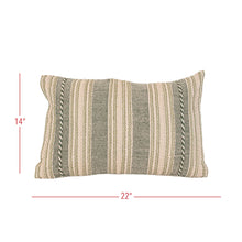 Load image into Gallery viewer, Griffin 14x22 Striped Green Outdoor Indoor Filled Pillow