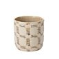 Load image into Gallery viewer, Beige ceramic planter pot with decorative horizontal band and textured surface finish