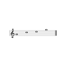Load image into Gallery viewer, Musical staff with treble clef and ascending whole notes in standard notation