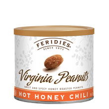 Load image into Gallery viewer, FERIDIES 9oz Tin Hot Honey Chili Virginia Peanuts