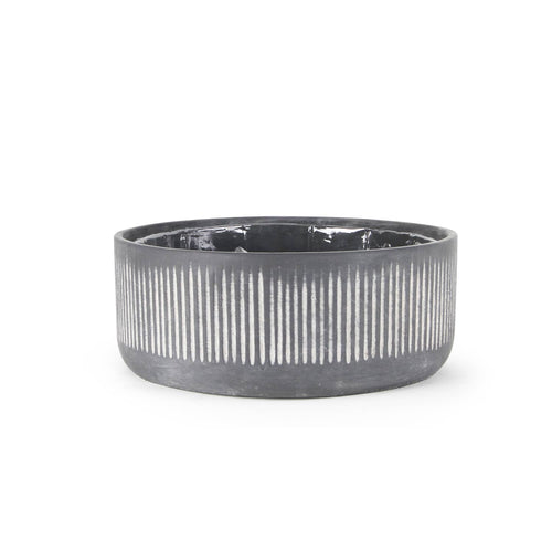 Ceramic Bamboo Ridged Planter - Black