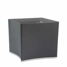 Load image into Gallery viewer, Large square charcoal gray modern planter with drainage holes on white background