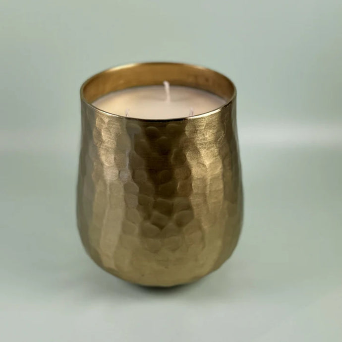 Gold Hammered Candle