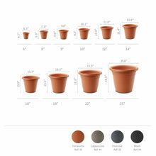 Load image into Gallery viewer, Terracotta plant pots in various sizes from 6 to 25 inches with color options