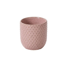 Load image into Gallery viewer, Pink ceramic pot with textured dotted surface and glossy finish
