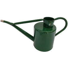 Load image into Gallery viewer, Green metal watering can with long spout and handle for garden watering