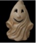 Load image into Gallery viewer, Small ceramic ghost figurine in cream white for outdoor Halloween garden decor