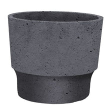 Load image into Gallery viewer, Small gray concrete succulent planter pot with two-tier stepped design