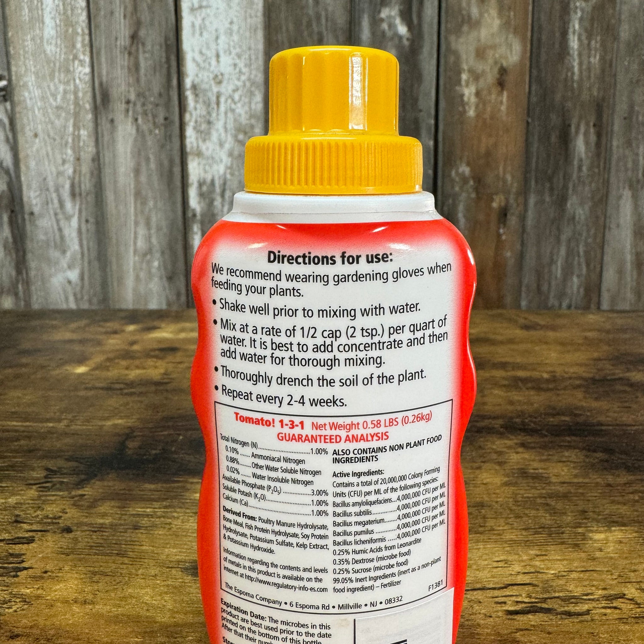 liquid plant fertilizer ingredients Espoma Organic Tomato Liquid Plant Food 1-3-1