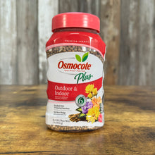 Load image into Gallery viewer, Osmocote Plus Smart-Release Plant Food container with red cap and colorful flower graphics