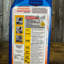 Load image into Gallery viewer, BioAdvanced Fruit Citrus Vegetable Insect Control concentrate bottle with application instructions