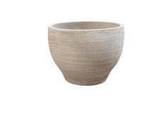 Load image into Gallery viewer, Madisyn round ceramic planter pot with natural beige finish and horizontal ribbed texture