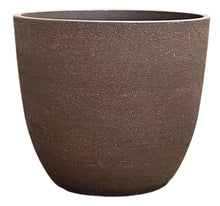 Load image into Gallery viewer, Brown textured ceramic Maddox planter pot with rounded shape on white background