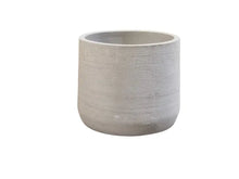 Load image into Gallery viewer, Gray ceramic Marlee planter pot with horizontal ridged texture against white background