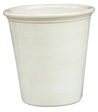 Load image into Gallery viewer, Plain white ceramic straight-sided Sasha planter pot with rolled rim edge
