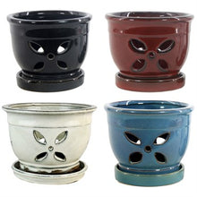 Load image into Gallery viewer, Michael Carr Designs™ Four Petal Orchid Pot With Attached Saucer