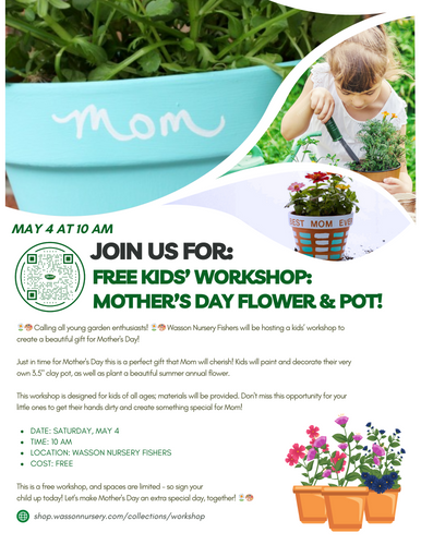 Fishers-Free Kids' Mother's Day Flower & Pot Workshop