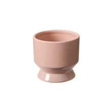 Load image into Gallery viewer, Pink ceramic plant pot with rounded bowl shape and pedestal base