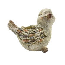 Load image into Gallery viewer, Small decorative bird-shaped ceramic planter with textured wings and weathered finish
