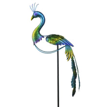 Load image into Gallery viewer, Blue Peacock Balancer Garden Stake – 48″