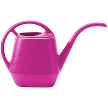 Load image into Gallery viewer, Pink plastic watering can with curved spout and ergonomic handle for garden watering