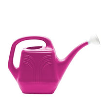 Load image into Gallery viewer, Bright pink plastic watering can with white spout and ergonomic handle