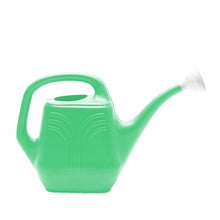 Load image into Gallery viewer, Green plastic watering can with long spout and curved handle