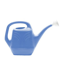 Load image into Gallery viewer, Blue plastic watering can with white spout and comfortable grip handle