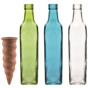 Syndicate Home & Garden Never-Dry Plant Pal Kit - Single Ceramic Watering Stake with Vintage Bottle