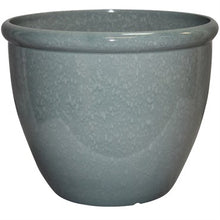 Load image into Gallery viewer, Gray ceramic honey pot planter with wide rim and tapered design